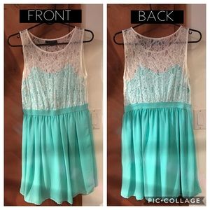 Blue with white lace cocktail dress (never worn)